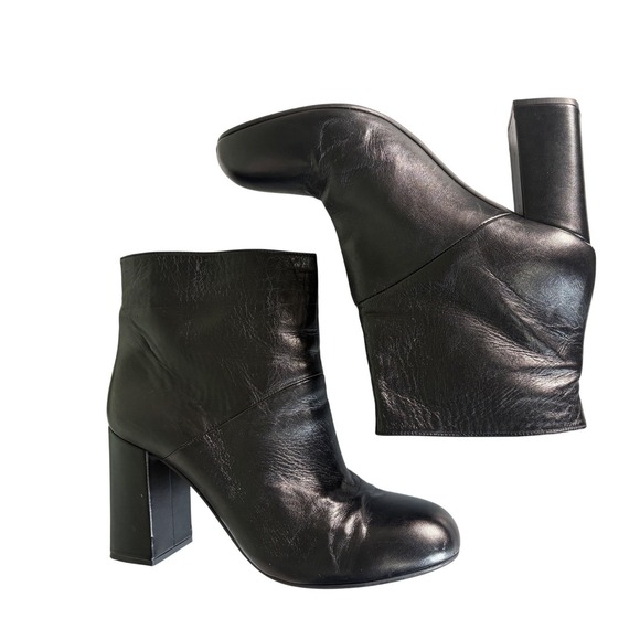 Marni Black Leather Block Heel Ankle Boots Size IT 39 size 9 - Picture 6 of 15